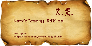 Karácsony Róza névjegykártya