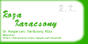 roza karacsony business card